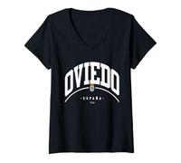 Mujer Oviedo España Italia Vacaciones a Oviedo España Camiseta Cuello V