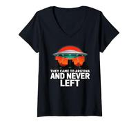 Mujer Ovni Arizona Desierto Secuestro Atardecer Camiseta Cuello V
