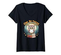 Mujer Owl Be There for My Students Juego de Palabras de Regreso a la Escuela para Profesores Camiseta Cuello V