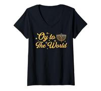 Mujer ¡Oy al Mundo de Hanukkah! Camiseta Cuello V