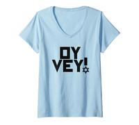 Mujer Oy Vey Funny Jewish Yiddish Hombres Mujeres Niños, Hanukkah Holiday Camiseta Cuello V