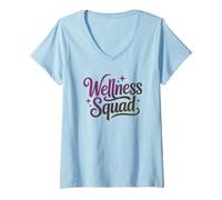 Mujer P.E Team WELLNESS SQUAD Gym Diva Entrenamiento Personal Trainer Camiseta Cuello V