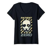Mujer Paciente Cero Apocalipsis Zombie Horror Camiseta Cuello V