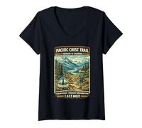 Mujer Pacific Crest Trail PCT Pacific Crest Trail México a Canadá Camiseta Cuello V