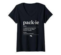 Mujer Packie Massachusetts Diccionario Divertido Boston Townie Slang Camiseta Cuello V