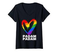 Mujer Padam Padam - Mes del Orgullo LGBTQ+ - Heartbeat Padam Padam Camiseta Cuello V