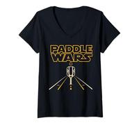 Mujer Paddle Wars Pickleball Player Pickle Ball Sport Camiseta Cuello V