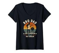 Mujer Padre BBQ Day Papá: como un papá normal pero más frío Camiseta Cuello V