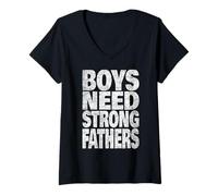Mujer Padre Cristiano Fuerte Patrimonio tradicional de los valores americanos Camiseta Cuello V