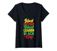Mujer Padre Negro, Líder Negro, Rey Negro Camiseta Cuello V