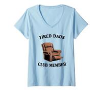 Mujer Padres cansados Miembro del Club Sillón Padre Funny Men Camiseta Cuello V