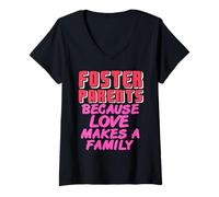 Mujer Padres de acogida el amor crea familia Camiseta Cuello V