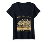 Mujer Padres de la estepa Imperio Mongol Genghis Khan Horda de Camiseta Cuello V