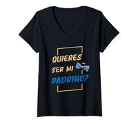 Mujer Padrino Mexicano o Mejor tio o Quieres ser mi Padrino Camiseta Cuello V