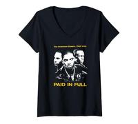 Mujer Paid in Full Black and White Poster American Dream Movie Camiseta Cuello V