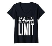 Mujer Pain Is Not The Limit - Fuerte declaración de Fuerza Mental Camiseta Cuello V