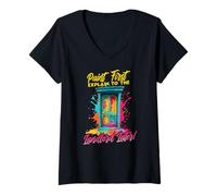 Mujer Paint First Explain TO The Landlord Later Camiseta Cuello V
