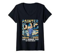 Mujer Painter Dad - Arte divertido pintor artista creativo día del padre Camiseta Cuello V