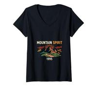 Mujer Paisaje De Montaña Retro Naturaleza Am Camiseta Cuello V