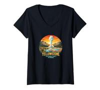 Mujer Paisaje Salvaje del Parque Nacional de Yellowstone Camiseta Cuello V