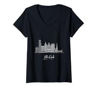 Mujer Paisaje urbano de Little Rock Arkansas Skyline US Travel Souvenirs Camiseta Cuello V