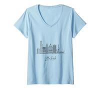 Mujer Paisaje urbano de Little Rock Arkansas Skyline US Travel Souvenirs Camiseta Cuello V