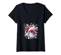 Mujer Pájaro Paloma De Navidad Divertido | Vacaciones De Fiesta De Navidad Camiseta Cuello V