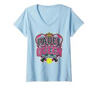 Mujer Pala de Padel Queen Court Royalty Crown Camiseta Cuello V
