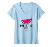 Mujer Palastine, I Love Palastine Illustration Graphic Design Camiseta Cuello V