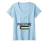 Mujer Palastine Map, Palestinian Love Illustration Graphic Design Camiseta Cuello V