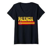 Mujer PALENCIA Ciudad España Vintage Estética Vacaciones de Verano Camiseta Cuello V