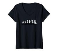 Mujer Paleontología Evolución Hombres Mujeres Divertido Paleontólogo Camiseta Cuello V
