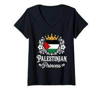 Mujer Palestinian Princess Palestine Flag Proud Palestinian Girl Camiseta Cuello V