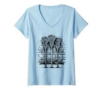 Mujer Palitos de lacrosse - Vintage Crosse Graphic Lacrosse Lover Camiseta Cuello V