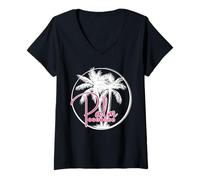 Mujer Palm Springs California Retro Camiseta Cuello V