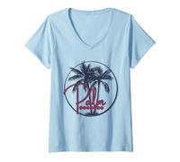 Mujer Palm Springs California Retro Vintage Camiseta Cuello V