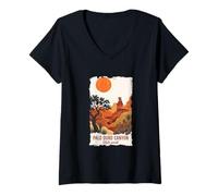 Mujer Palo Duro Canyon State Park Texas Desierto Paisaje Retro Camiseta Cuello V