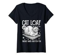 Mujer Pan De Gato Divertido Pan Recién Horneado Humor De Gato Meme Camiseta Cuello V