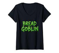 Mujer Pan Goblin Funny Sourdough Keto Pan Making Machine Baker Camiseta Cuello V