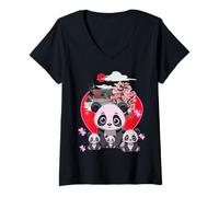 Mujer Panda Familia Niños Niño Bebé Niña Niño Niño Oso Camiseta Cuello V