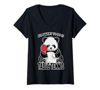 Mujer Panda Tenis de Mesa All I Want To Do Is Funny Bear Player Camiseta Cuello V
