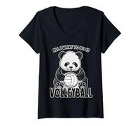 Mujer Panda Volleyball, Todo lo Que Quiero Hacer es un Lindo Jugador de Osos Camiseta Cuello V
