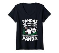 Mujer Pandas Are Awesome I Am Awesome Funny Panda Quote Camiseta Cuello V