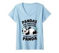 Mujer Pandas Are Awesome I Am Awesome Funny Panda Quote Camiseta Cuello V