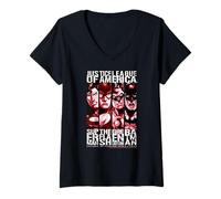 Mujer Paneles de póster de la Liga de la Justicia de América Superhéroes DC Camiseta Cuello V