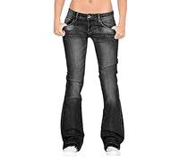 Mujer Pantalones Acampanados Pantalones De Mezclilla Talla Grande Elegante Bell-Bottoms Jeans Pantalones Vaqueros De Campana Casual Vaqueros Pitillo Cintura Alta Slim Pantalones Ancho Pierna 3XL