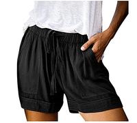 Mujer Pantalones Cortos Moda Casual Verano Shorts Talla Grande con Bolsillo y Cinturón Ajustados Cordón Trekking Deportivos Secado Rápido Pantalon Cargo de Entrenamiento Transpirables Pantalones