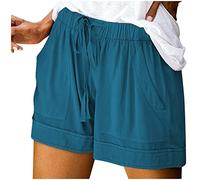 Mujer Pantalones Cortos Moda Casual Verano Shorts Talla Grande con Bolsillo y Cinturón Ajustados Cordón Trekking Deportivos Secado Rápido Pantalon Cargo de Entrenamiento Transpirables Pantalones