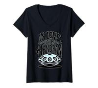 Mujer Pantam - Enamorado de mi Handpan 1 - Diversión para fanáticos Camiseta Cuello V