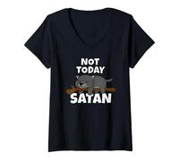 Mujer Pantera Negra Nope Not Today Satan Camiseta Cuello V